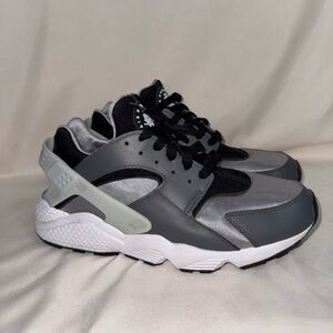 Nike Air Huarache "Swoosh!" in a black and light smoke grey colorway